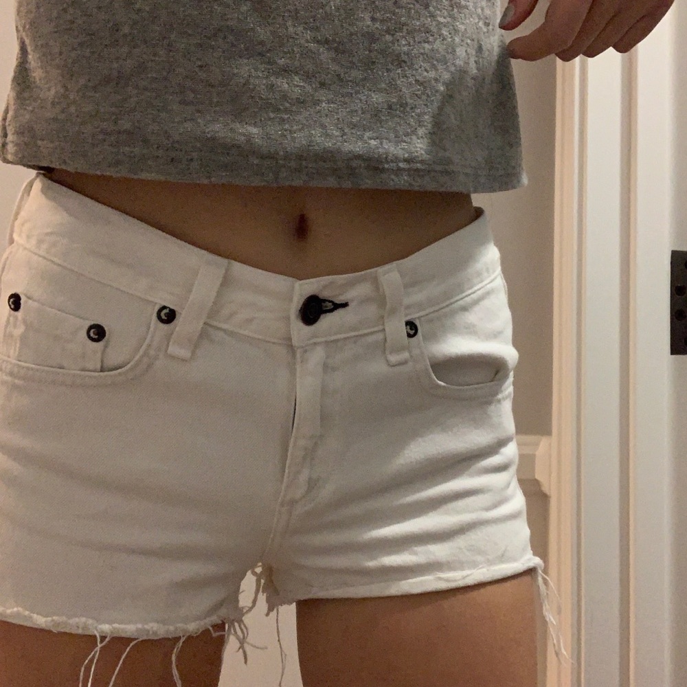 rag n bone white cut off shorts